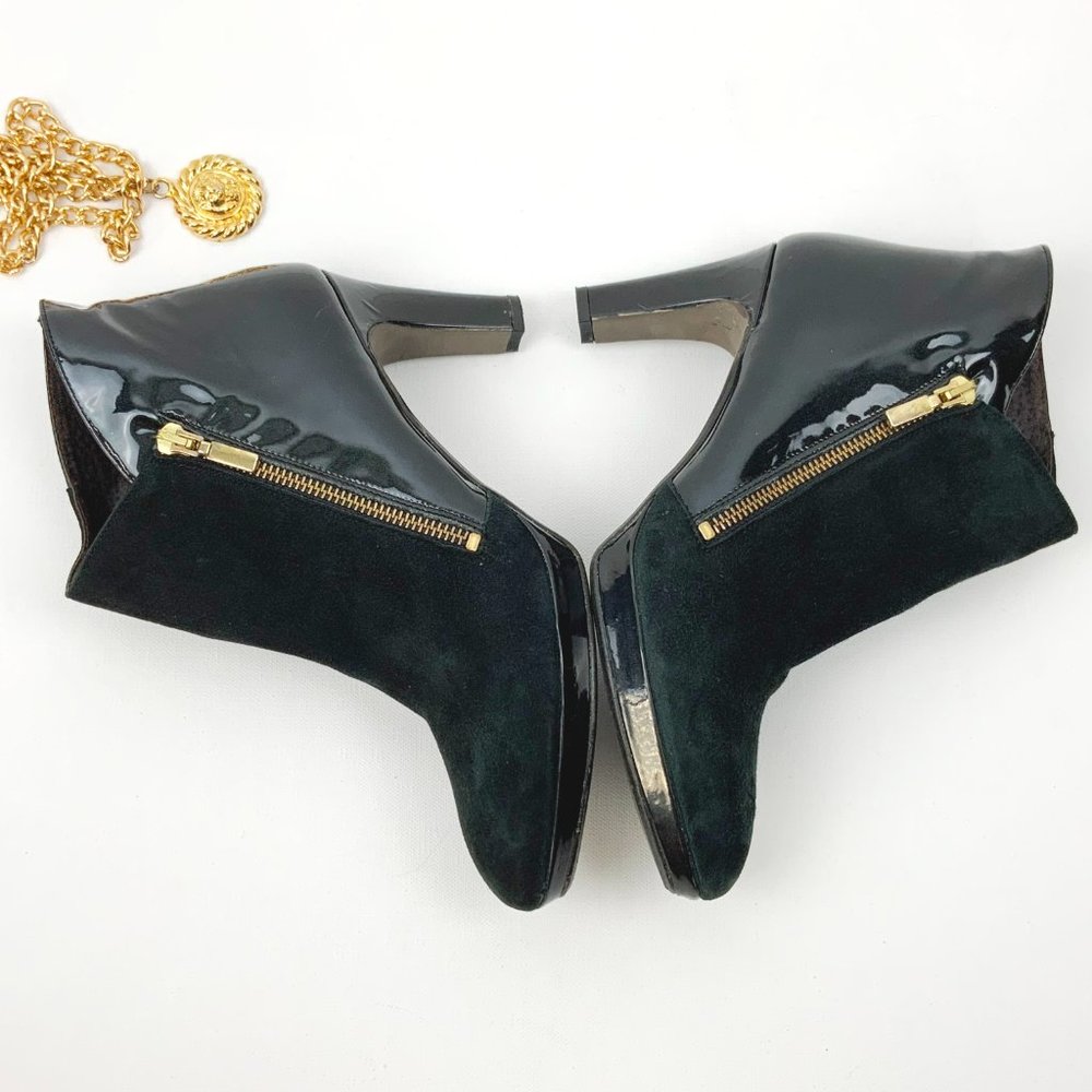 Miryan Spain Black Suede & Patent Leather Hills Ankle Boots Sz 9 (40) - Picture 3 of 16